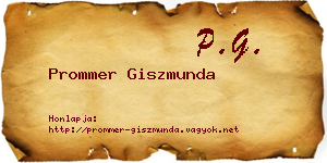 Prommer Giszmunda névjegykártya